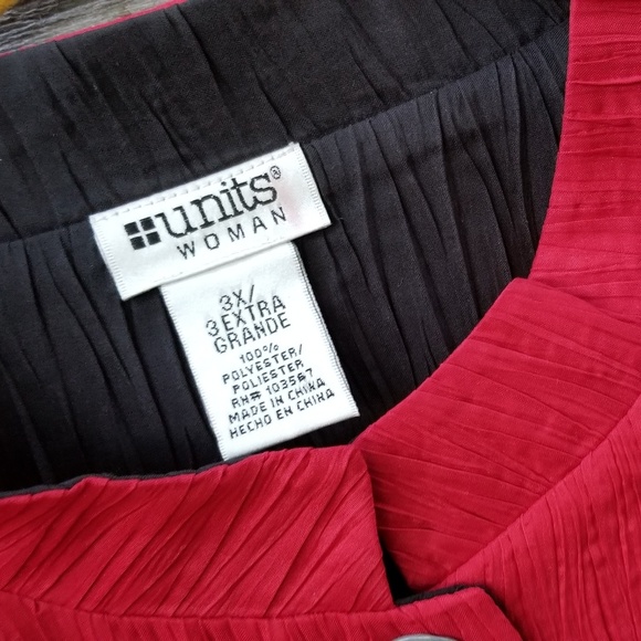 80s Vintage Red Dress Holiday Christmas Jacket - Picture 3 of 4